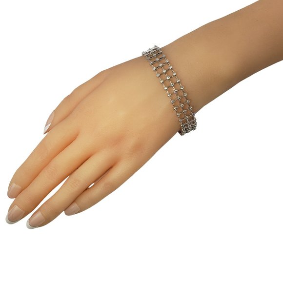 Vintage 18 Karat White Gold and Diamond Bracelet #11921 - Picture 7 of 8